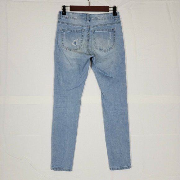 Wax Jean Distressed Skinny Destroyed Stretch Denim 28 x 27 - Picture 7 of 11